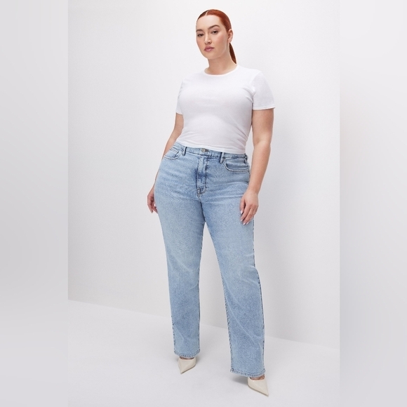 GOOD AMERICAN GOOD ICON STRAIGHT JEANS, SIZE 14/32* - Picture 1 of 5